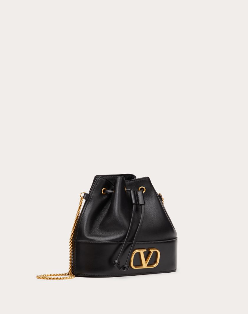 Valentino Handbags Mini Secchiello Con Catena Vlogo Signature In Nappa per Donna in Light Ivory | Valentino IT Prezzo Ridotto