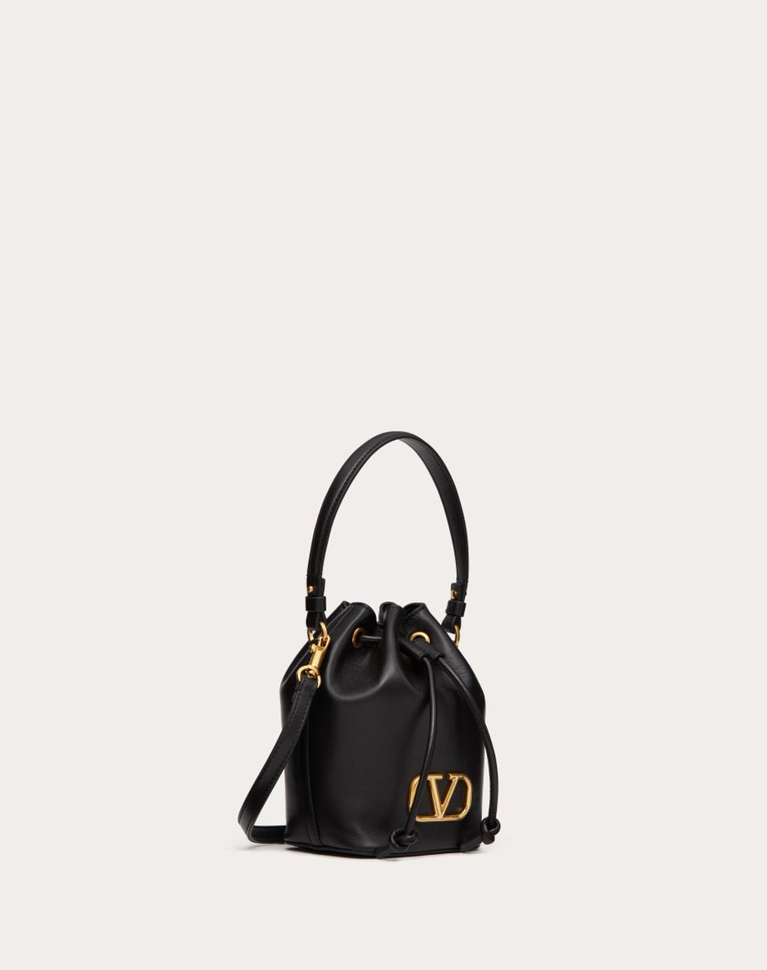 Valentino Handbags Mini Borsa A Secchiello Vlogo Signature In Nappa per Donna in Nero | Valentino IT Convenienza