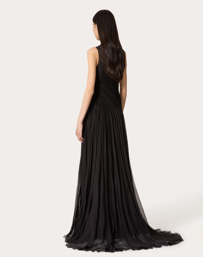 Valentino Handbags Gown In Chiffon per Donna in Nero | Valentino IT Offerta speciale della fabbrica