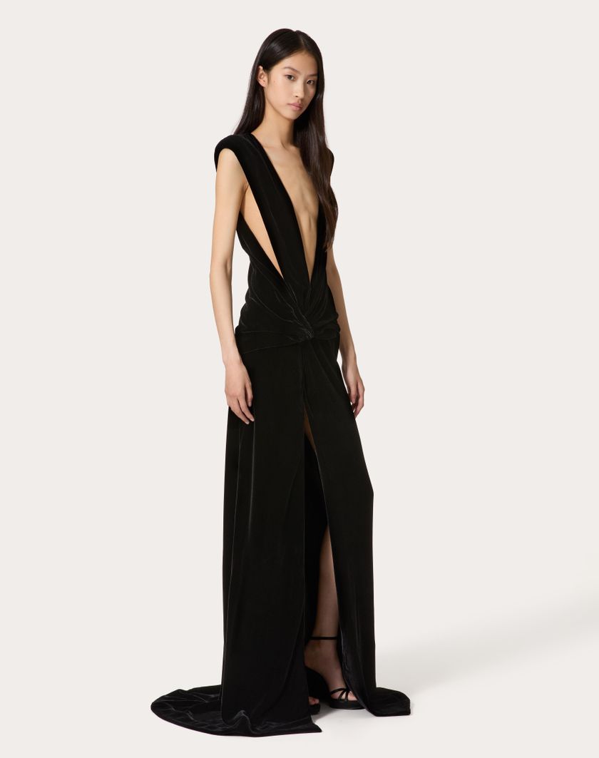 Valentino Handbags Gown In Velluto per Donna in Nero | Valentino IT Offerte