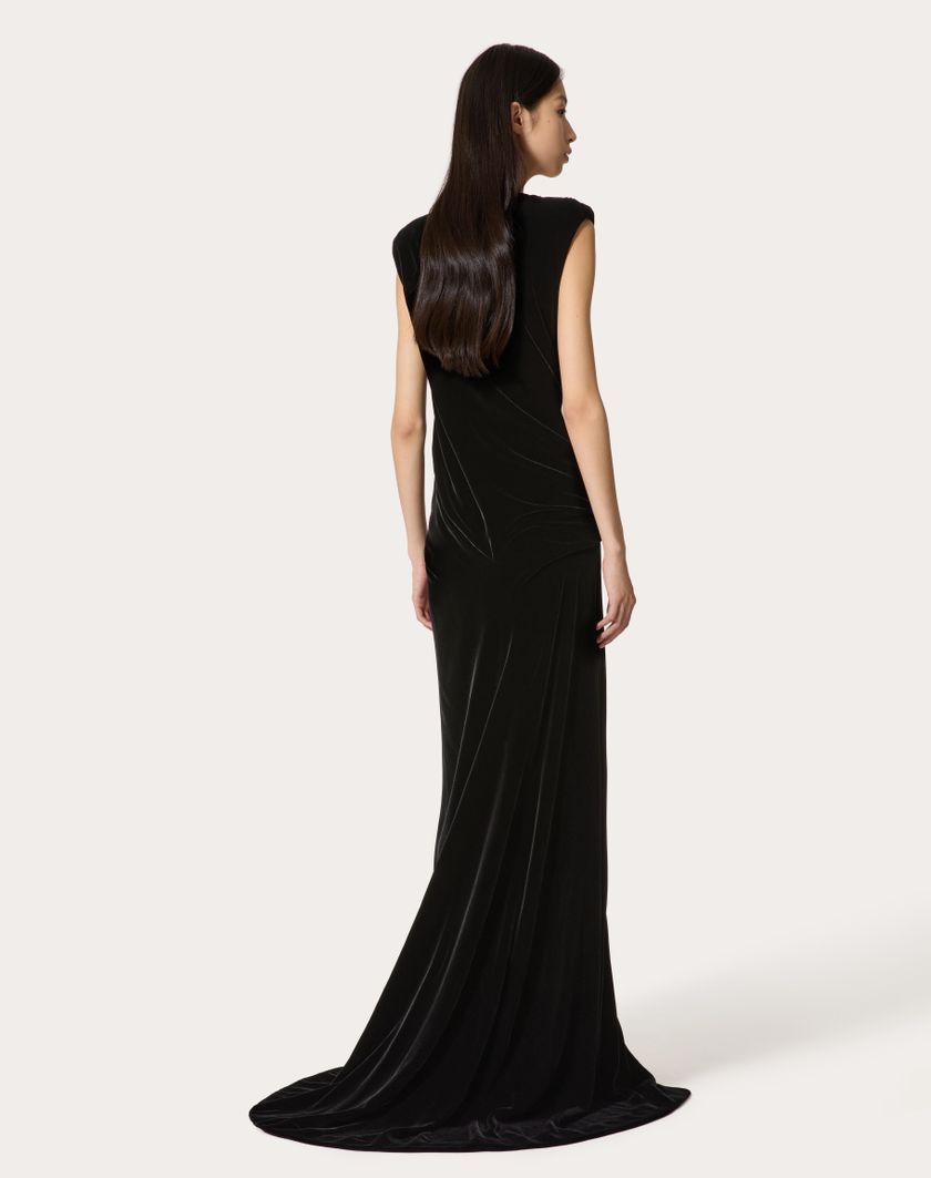 Valentino Handbags Gown In Velluto per Donna in Nero | Valentino IT Offerte