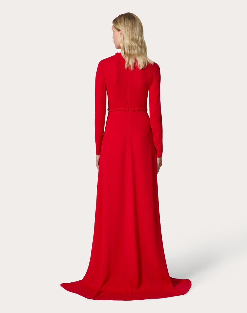 Valentino Handbags Abito Da Sera In Georgette Double per Donna in Rosso | Valentino IT Officina