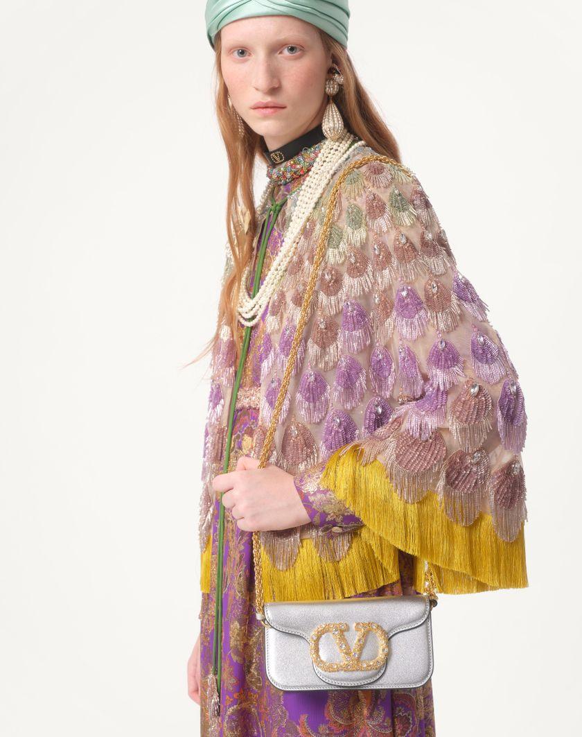 Valentino Handbags Cappa In Organza Ricamata per Donna in Poudre/multicolor | Valentino IT Limitato a 3 giorni
