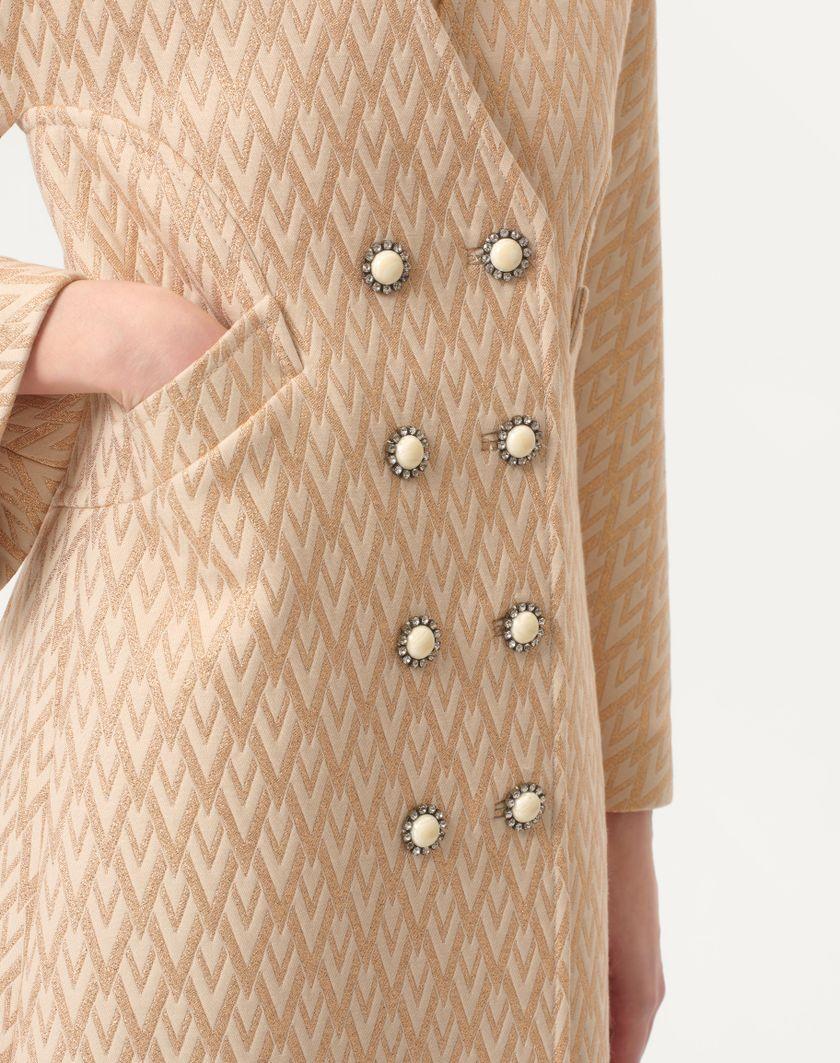 Valentino Handbags Cappotto In Lurex Jacquard Toute La V per Donna in Betulla/oro | Valentino IT Esporta salva