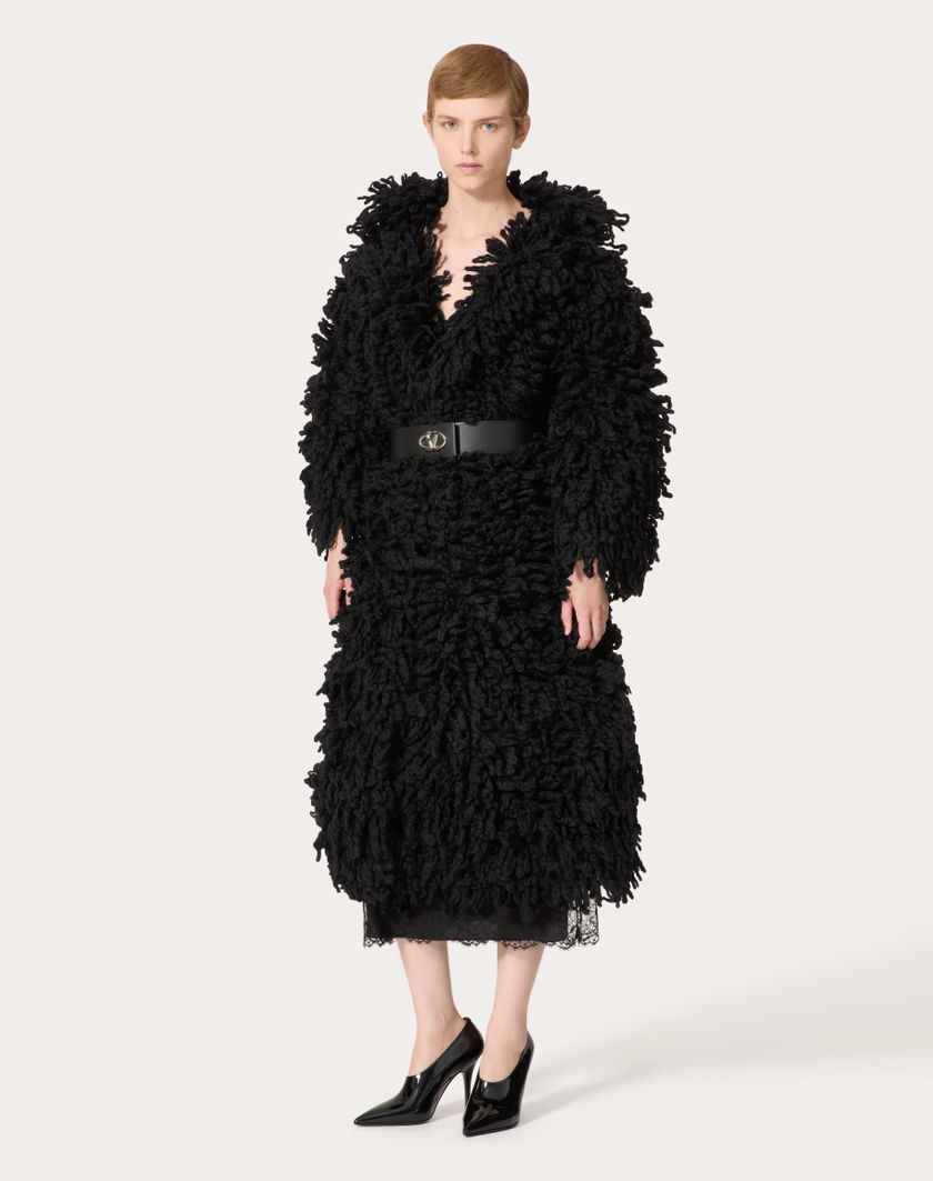 Valentino Handbags Cappotto In Maglia Di Lana per Donna in Nero | Valentino IT Nuovo