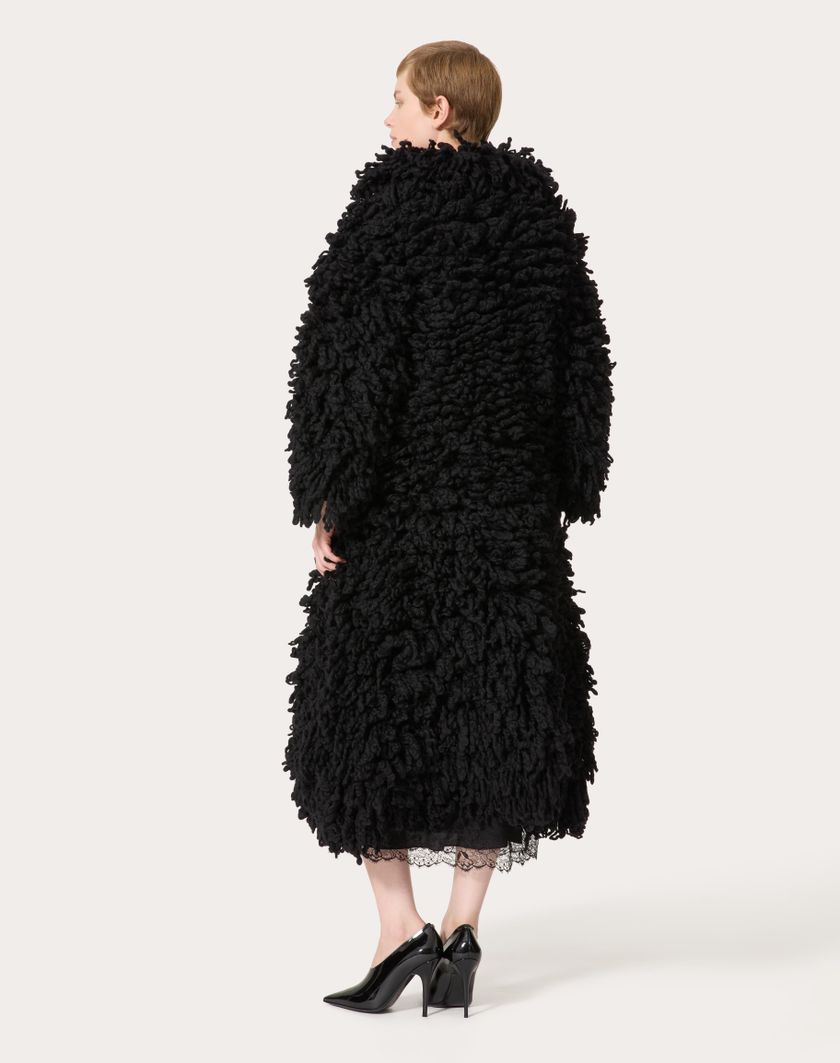Valentino Handbags Cappotto In Maglia Di Lana per Donna in Nero | Valentino IT Nuovo