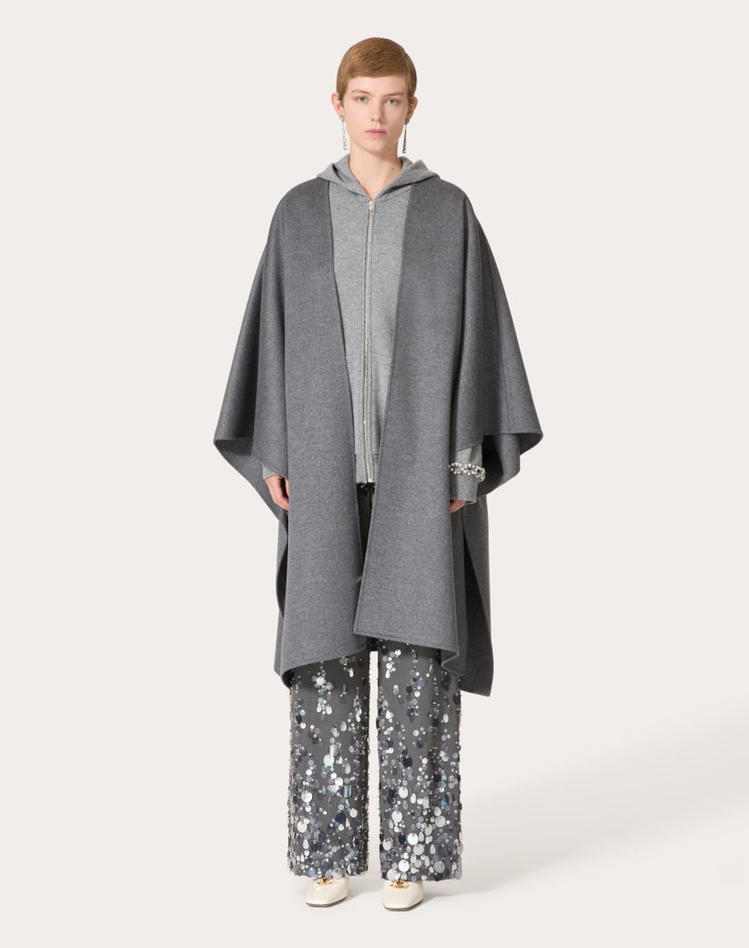 Valentino Handbags Cappa In Compact Drap per Donna in Grigio Scuro | Valentino IT Spedizione Gratuita