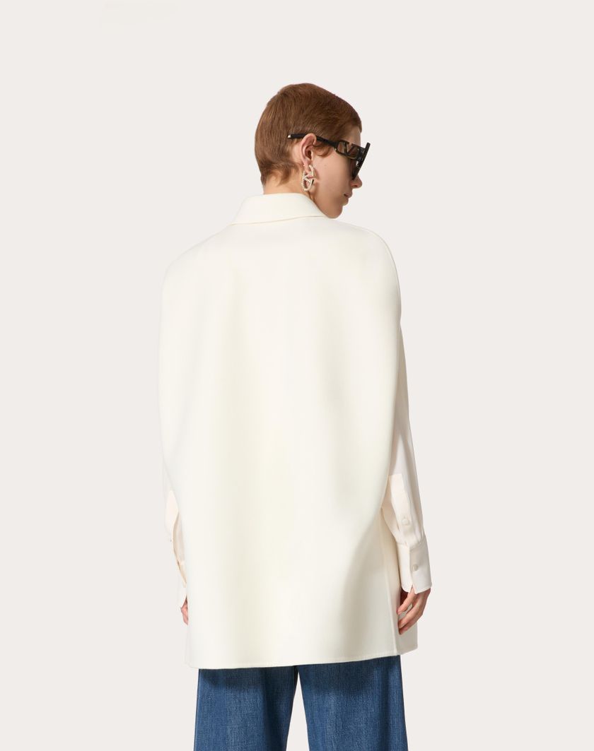 Valentino Handbags Cappa In Compact Drap per Donna in Avorio | Valentino IT Pezzi Unici