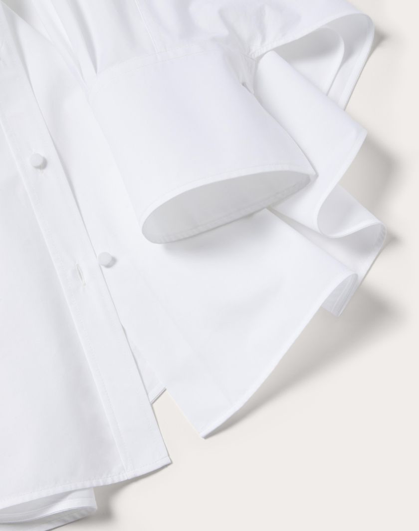 Valentino Handbags Camicia In Sartorial Popeline per Donna in Bianco | Valentino IT Fino Al -60%