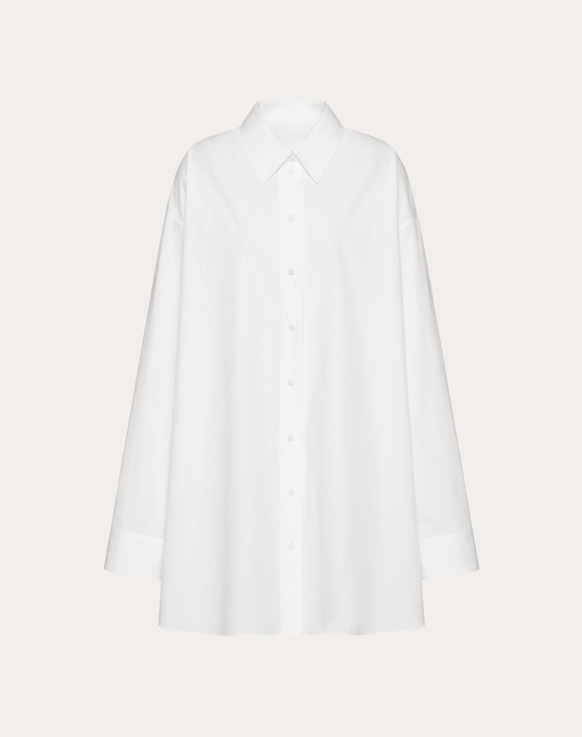 Valentino Handbags Camicia In Cotton Popeline per Donna in Bianco Ottico | Valentino IT Shopping Online