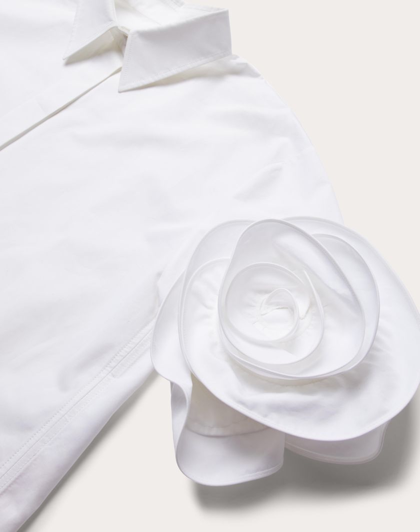 Valentino Handbags Camicia In Compact Popeline per Donna in Bianco | Valentino IT Novità