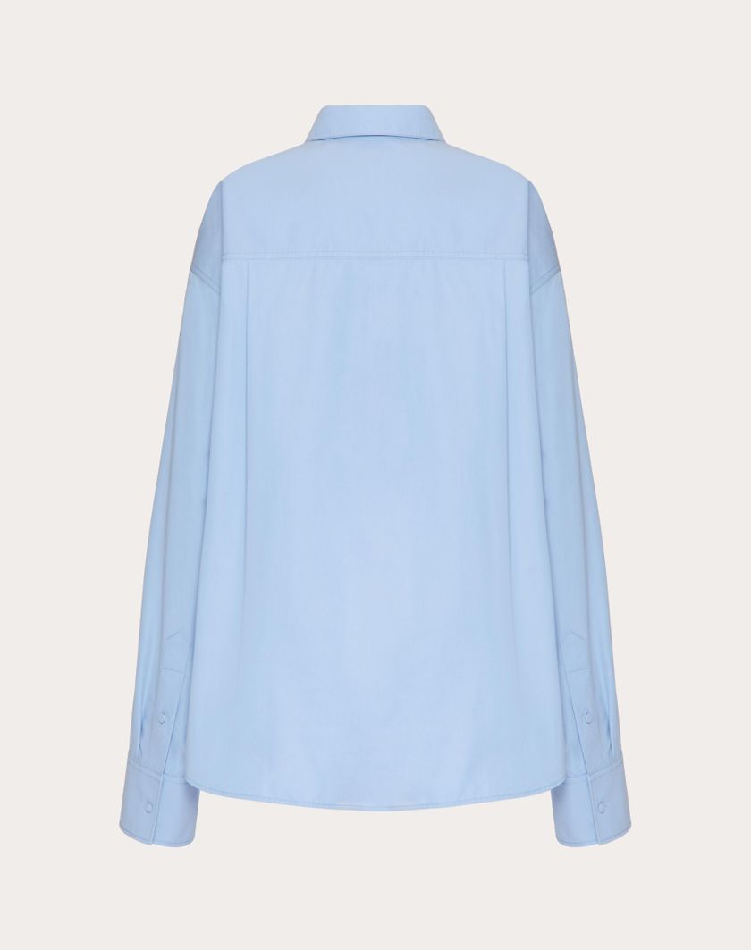 Valentino Handbags Camicia In Compact Popeline per Donna in Iris Liliac | Valentino IT Sconto