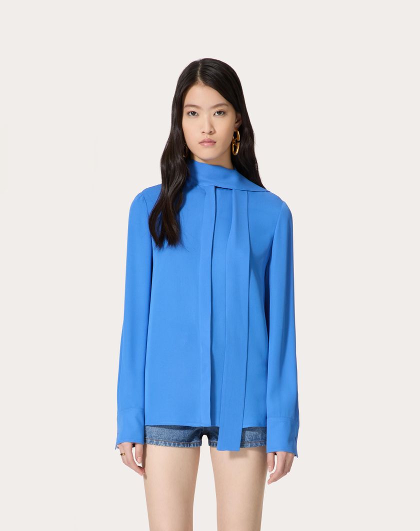 Valentino Handbags Camicia In Georgette per Donna in Serenity | Valentino IT Outlet