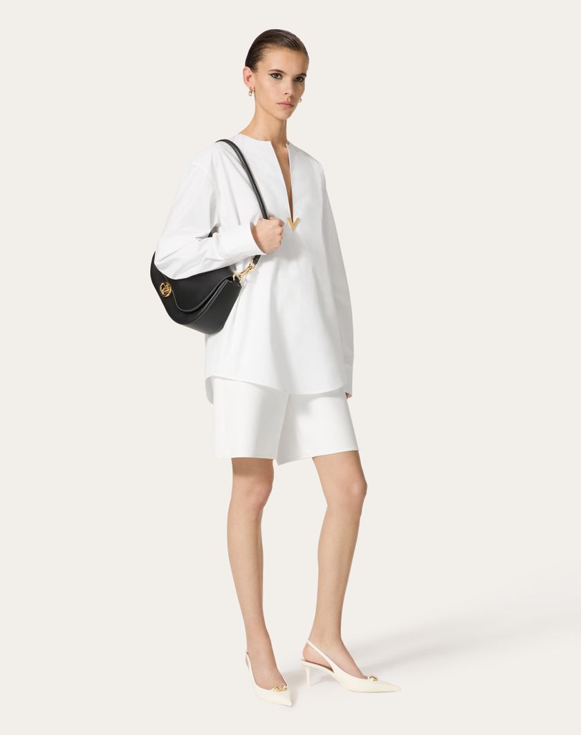 Valentino Handbags Top In Cotton Popeline per Donna in Bianco | Valentino IT Vendita Economica