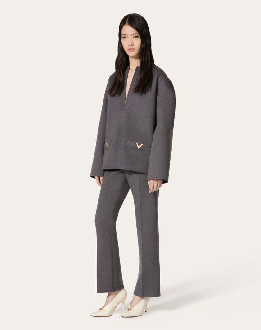 Valentino Handbags Top In Compact Drap per Donna in Grigio Scuro | Valentino IT I Più Venduti