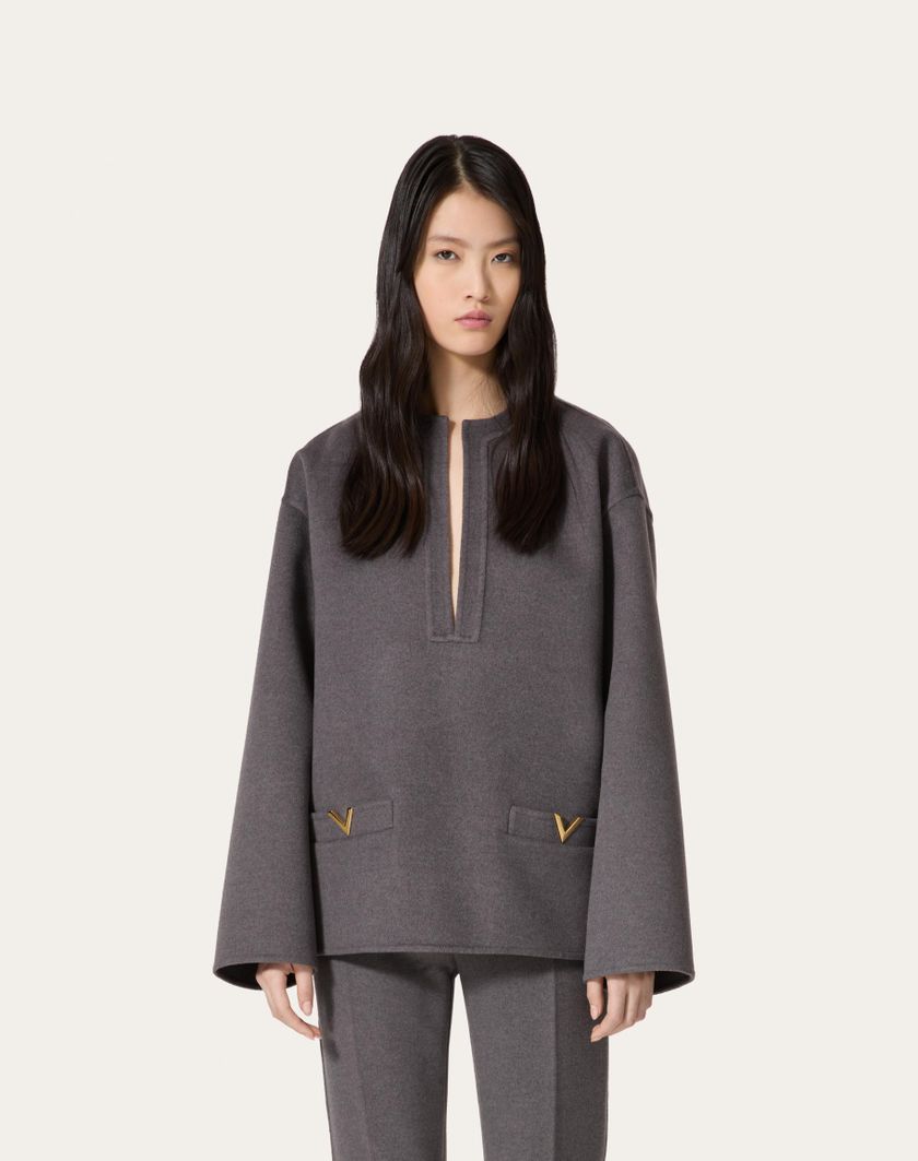 Valentino Handbags Top In Compact Drap per Donna in Grigio Scuro | Valentino IT I Più Venduti