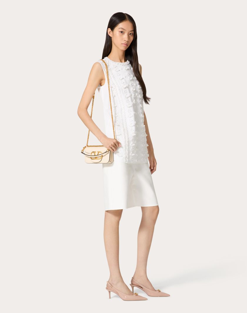 Valentino Handbags Top In Compact Popeline Ricamato per Donna in Bianco | Valentino IT Spedizione gratuita