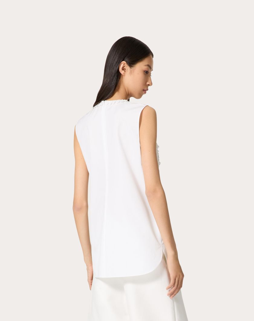 Valentino Handbags Top In Compact Popeline Ricamato per Donna in Bianco | Valentino IT Spedizione gratuita