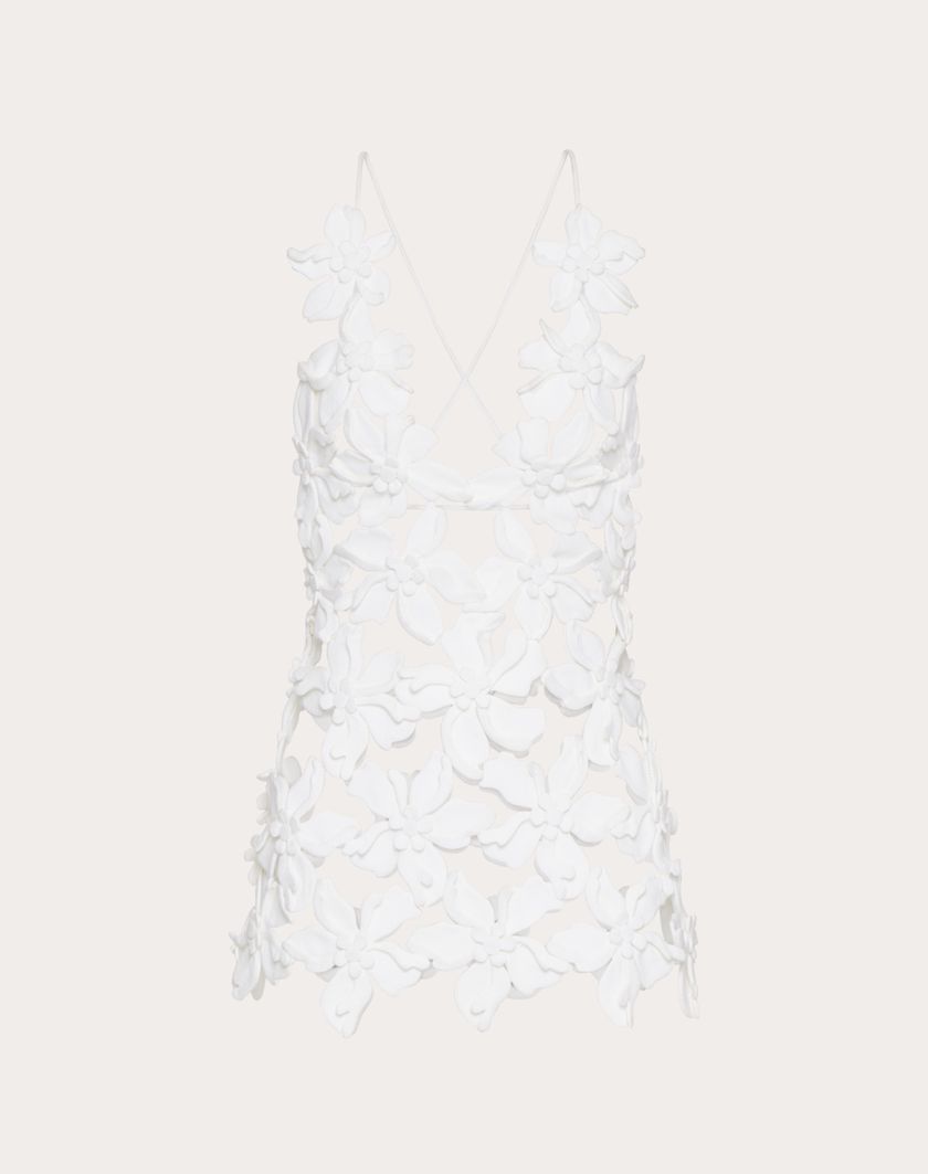 Valentino Handbags Top In Piquet Ricamato per Donna in Bianco | Valentino IT Negozio online di fabbrica