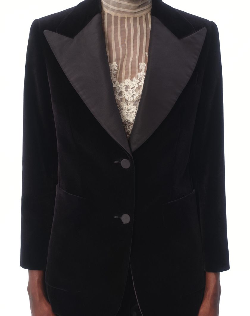 Valentino Handbags Blazer In Velluto per Donna in Nero | Valentino IT Offerta speciale