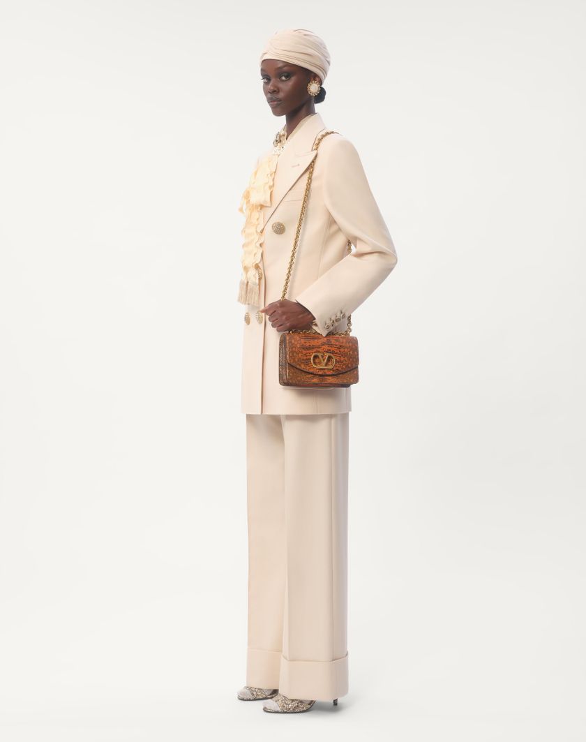 Valentino Handbags Blazer In Diagonal Dry Wool per Donna in Avorio | Valentino IT Flash Sale