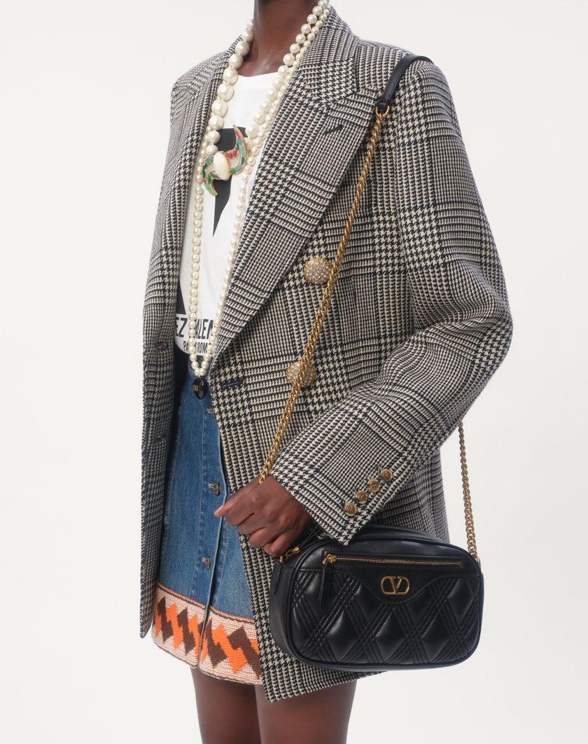 Valentino Handbags Blazer In Pied De Poule Wool per Donna in Avorio/nero | Valentino IT Shopping online