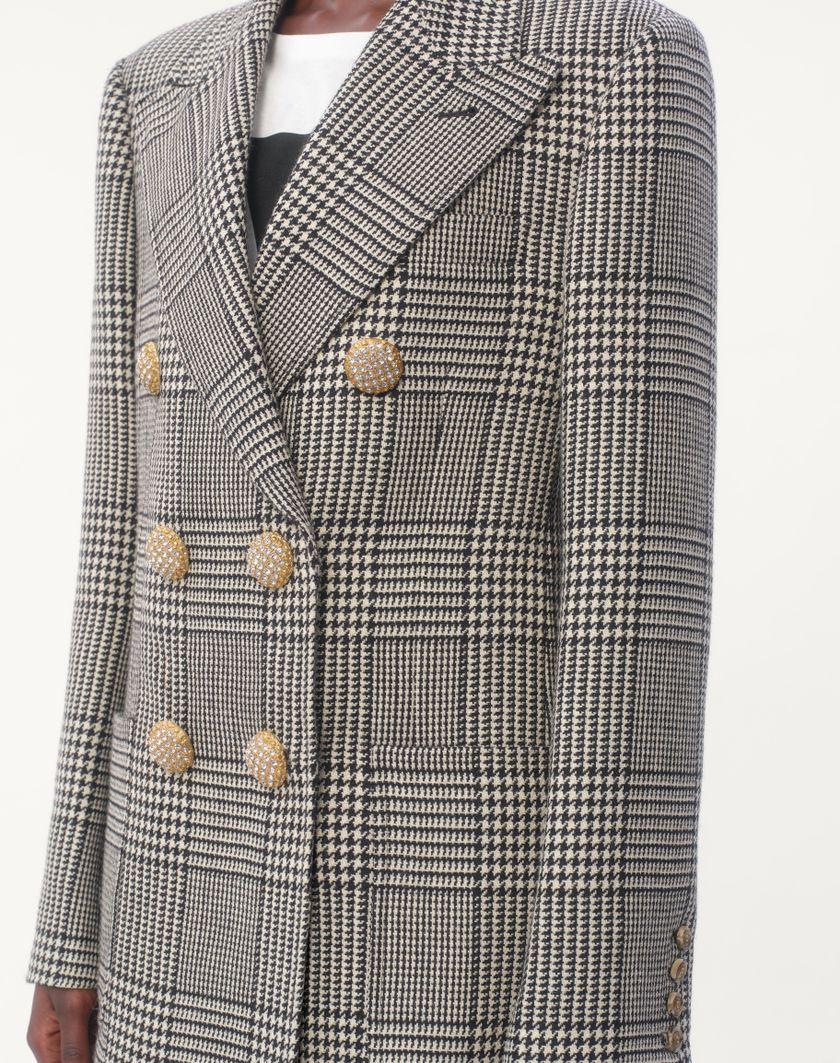Valentino Handbags Blazer In Pied De Poule Wool per Donna in Avorio/nero | Valentino IT Shopping online
