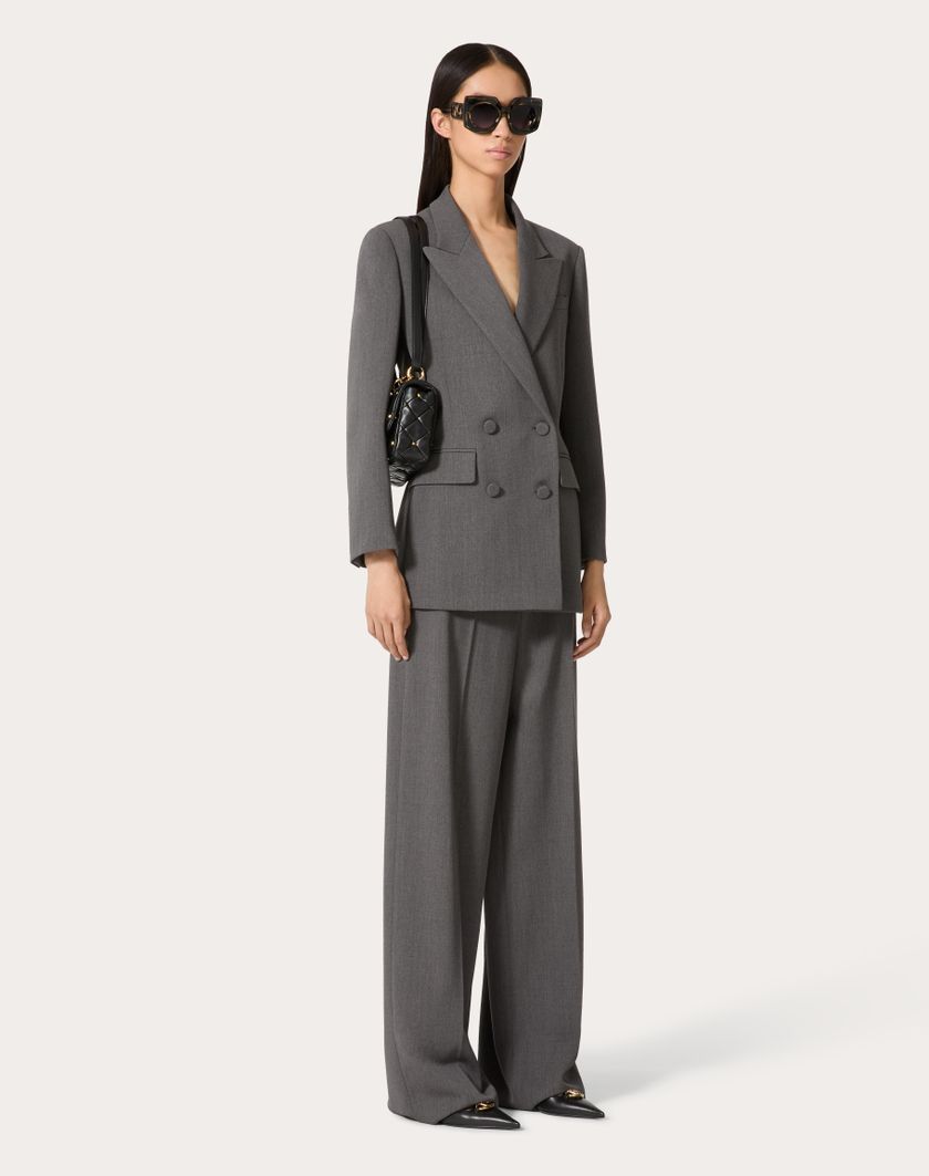 Valentino Handbags Giacca In Active Gabardine per Donna in Grigio | Valentino IT Black Friday