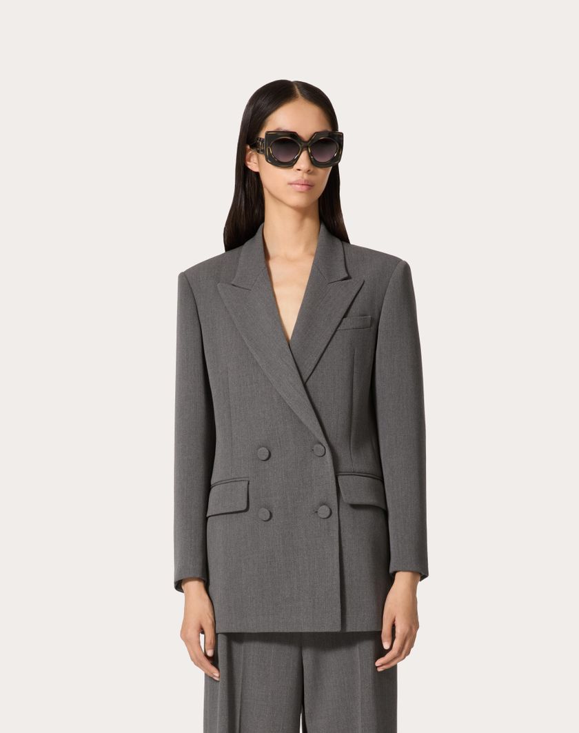 Valentino Handbags Giacca In Active Gabardine per Donna in Grigio | Valentino IT Black Friday
