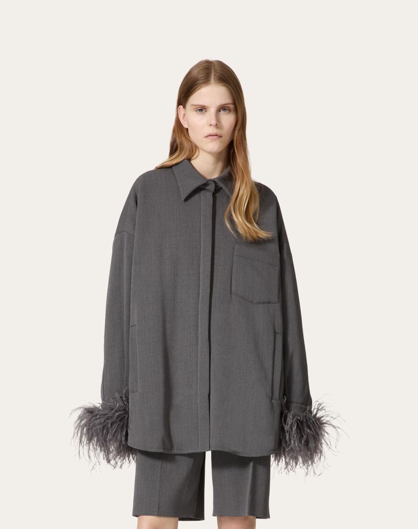 Valentino Handbags Giubbino In Active Gabardine per Donna in Grigio | Valentino IT Cyber Monday
