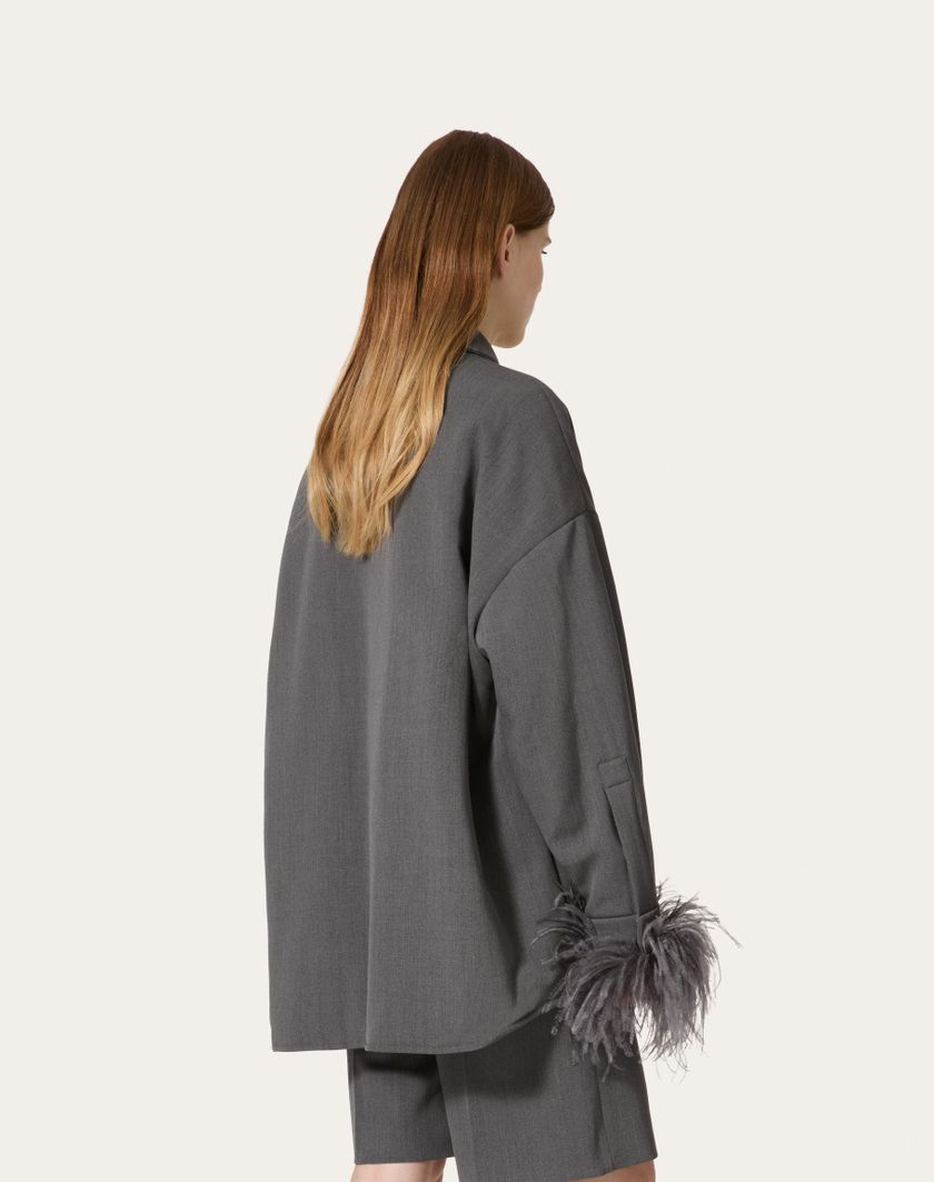 Valentino Handbags Giubbino In Active Gabardine per Donna in Grigio | Valentino IT Cyber Monday