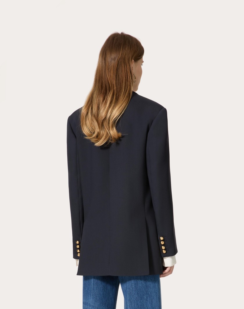Valentino Handbags Giacca In Formal Natte' per Donna in Navy | Valentino IT Offerta natalizia