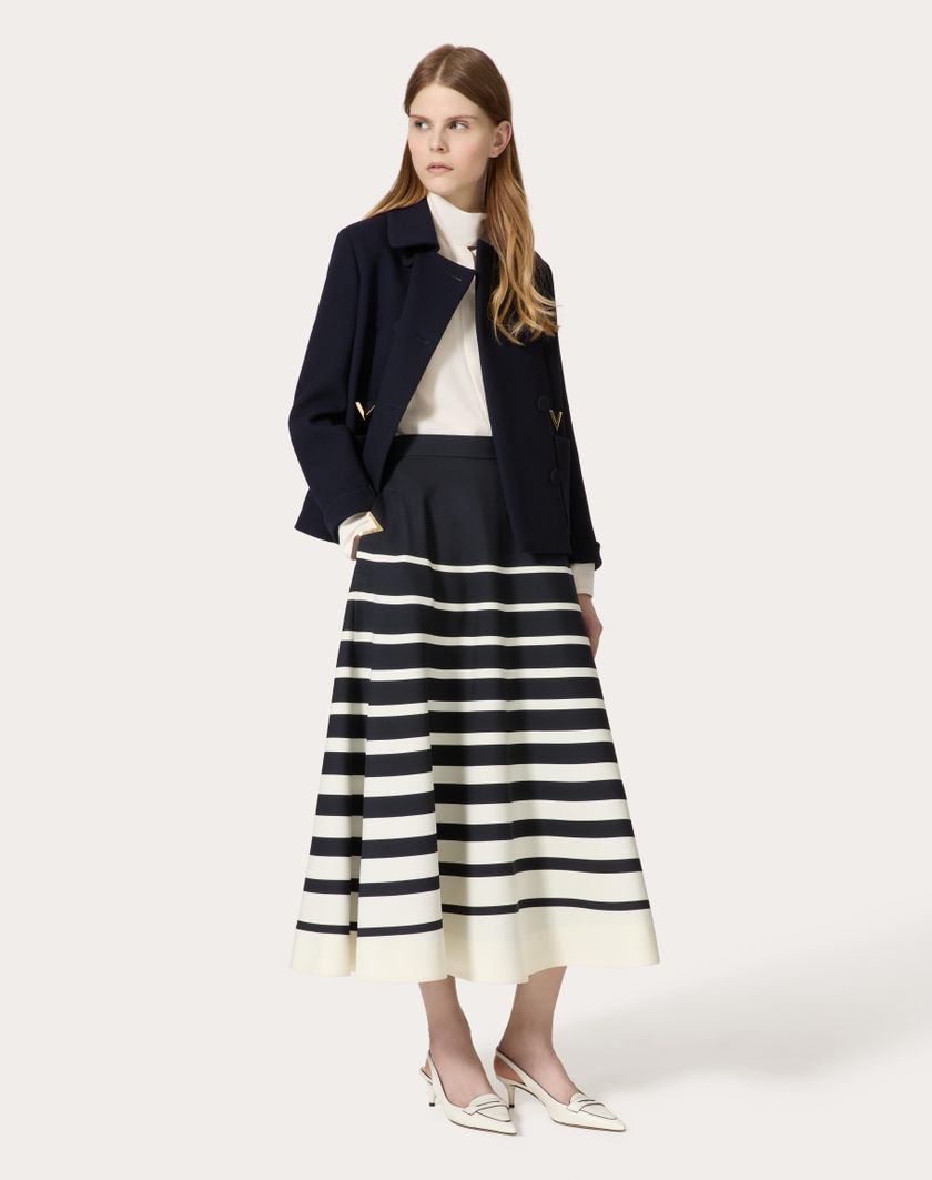 Valentino Handbags Caban In Texture Double Crepe per Donna in Navy | Valentino IT Offerta Pasqua