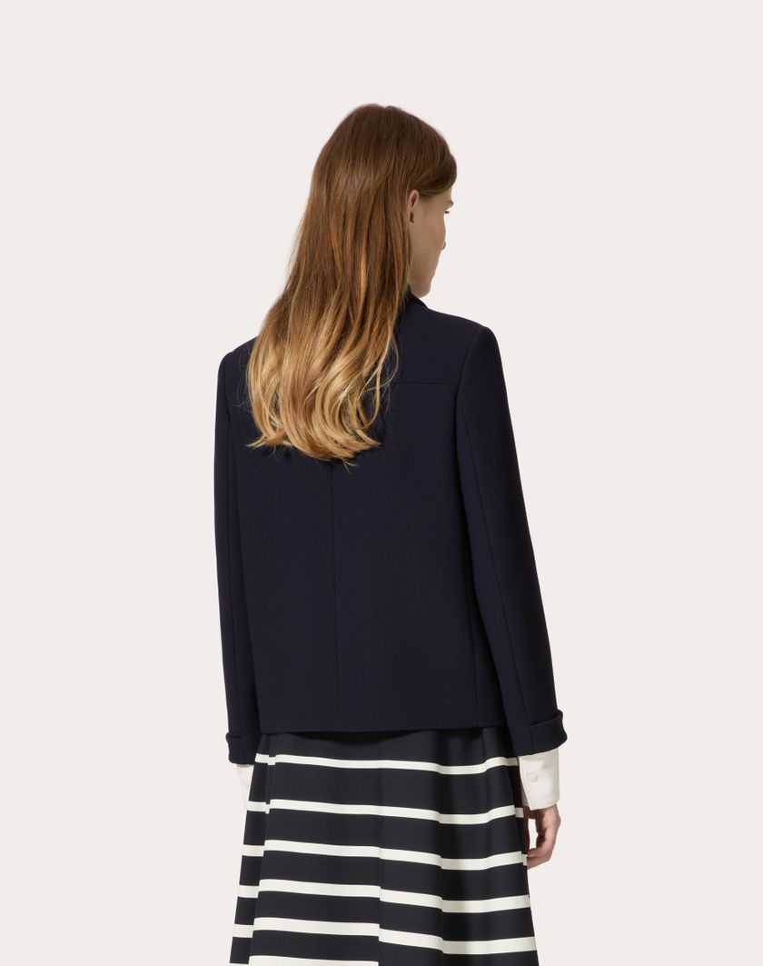 Valentino Handbags Caban In Texture Double Crepe per Donna in Navy | Valentino IT Offerta Pasqua