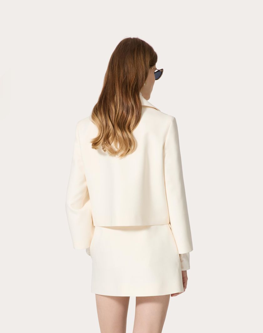 Valentino Handbags Giacca In Crepe Couture per Donna in Avorio | Valentino IT Offerta Giorno del Papà
