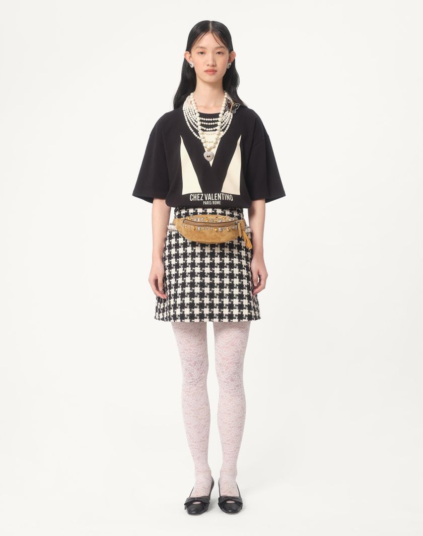 Valentino Handbags T-shirt In Jersey Cotton Con Stampa Chez Valentino per Donna in Nero | Valentino IT Smaltimento dello stoccaggio