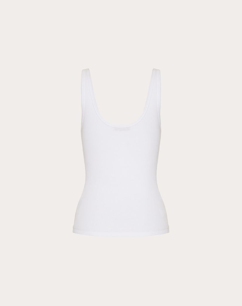 Valentino Handbags Top In Ribbed Cotton per Donna in Bianco | Valentino IT Offerte esclusive