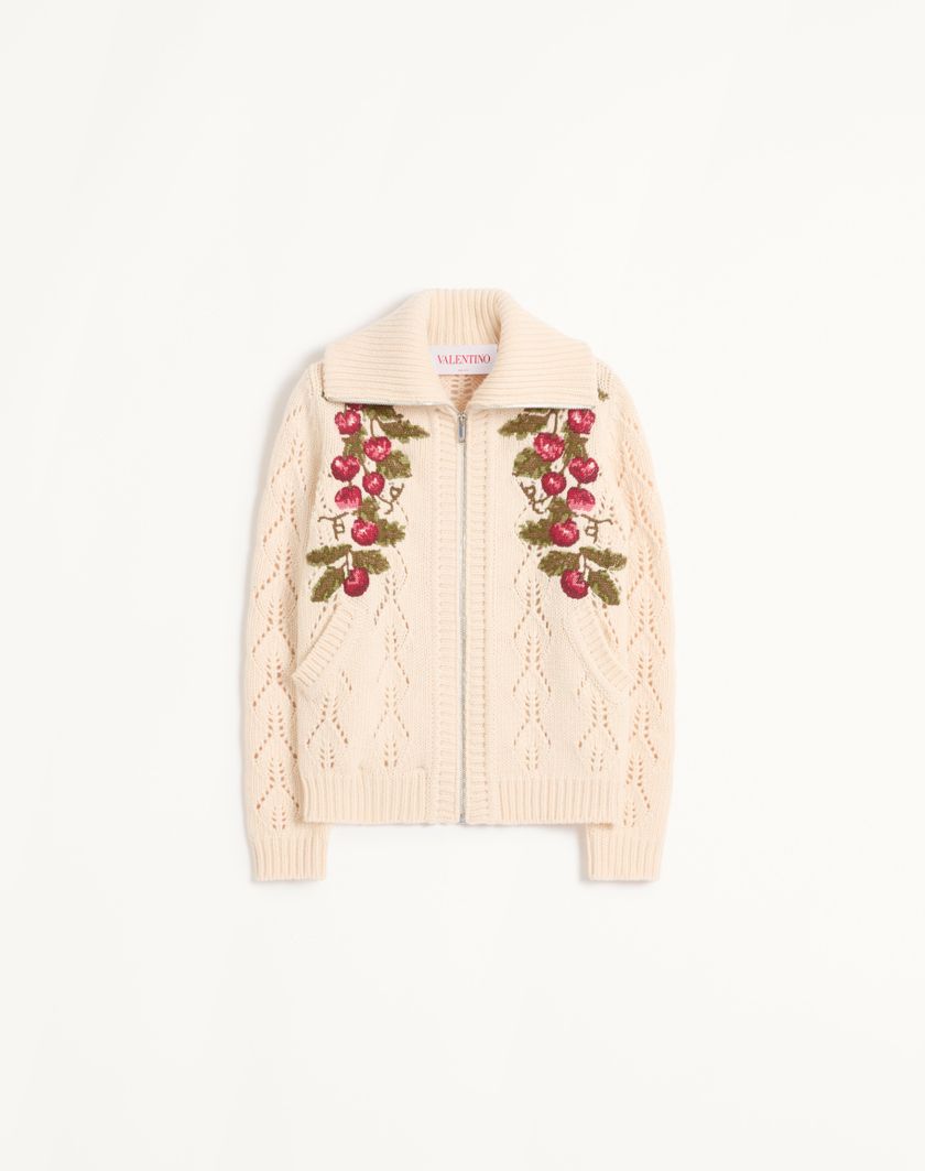 Valentino Handbags Giacca Di Maglia In Lana Ricamata per Donna in Multicolor | Valentino IT Nuovi prodotti