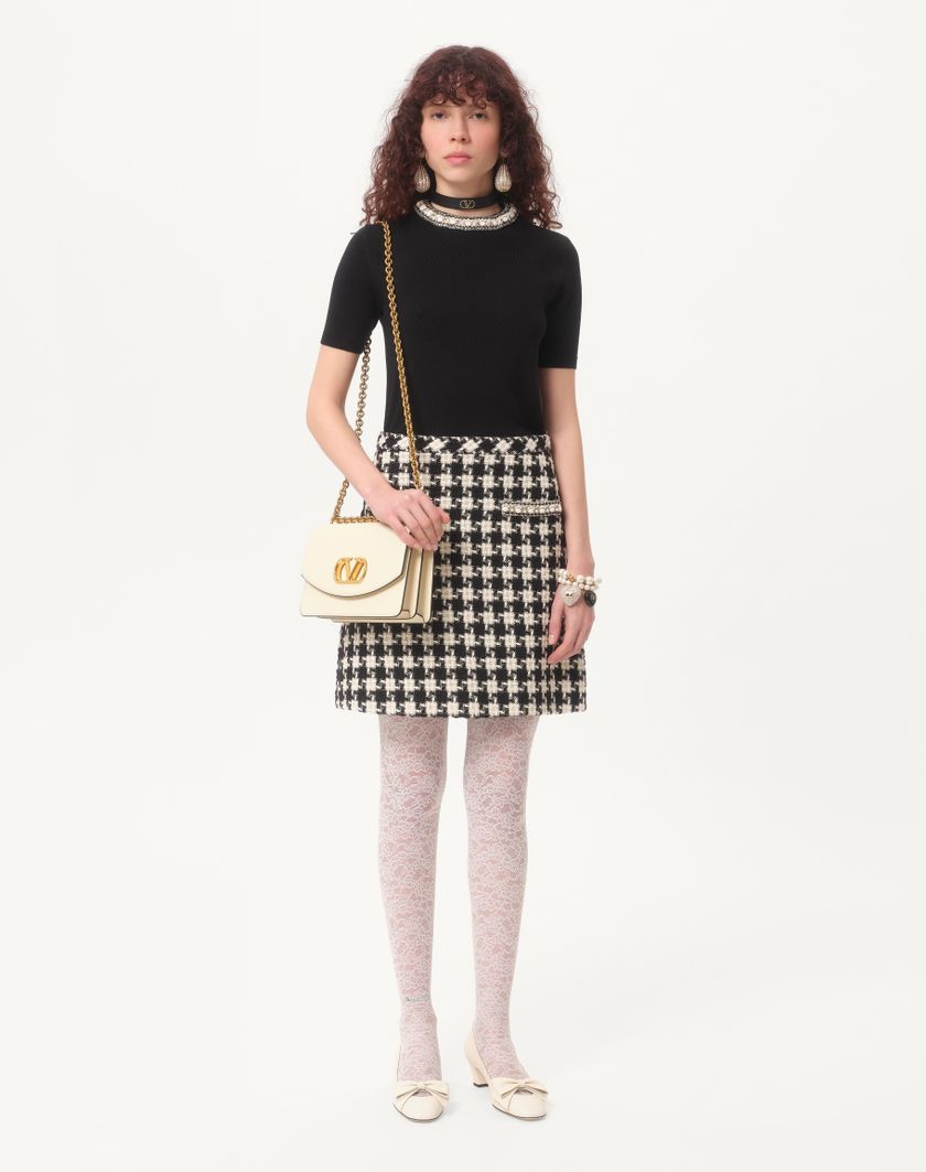Valentino Handbags Maglia In Lana Ricamata per Donna in Nero | Valentino IT Bestseller
