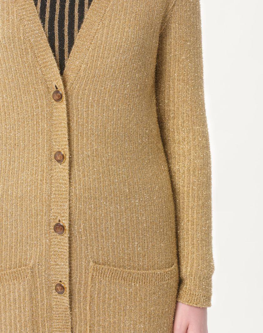Valentino Handbags Cardigan In Lurex per Donna in Oro | Valentino IT Liquidazione