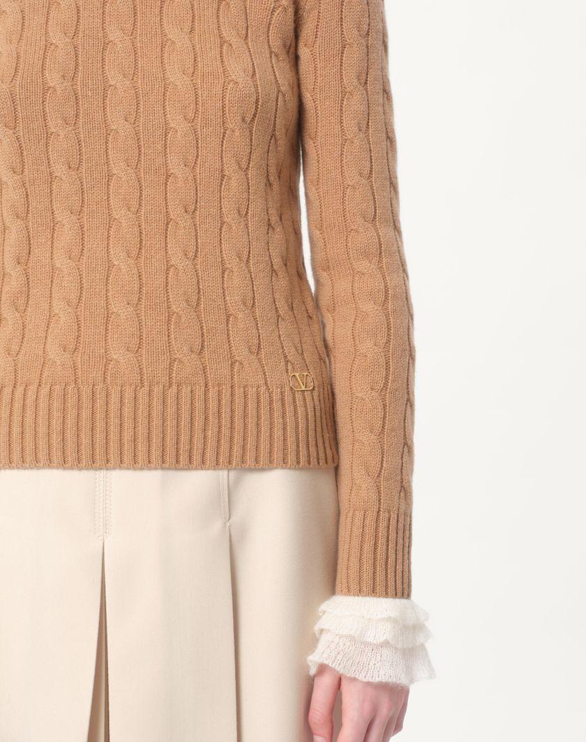 Valentino Handbags Maglia In Cashmere per Donna in Cammello/avorio | Valentino IT Enormi risparmi