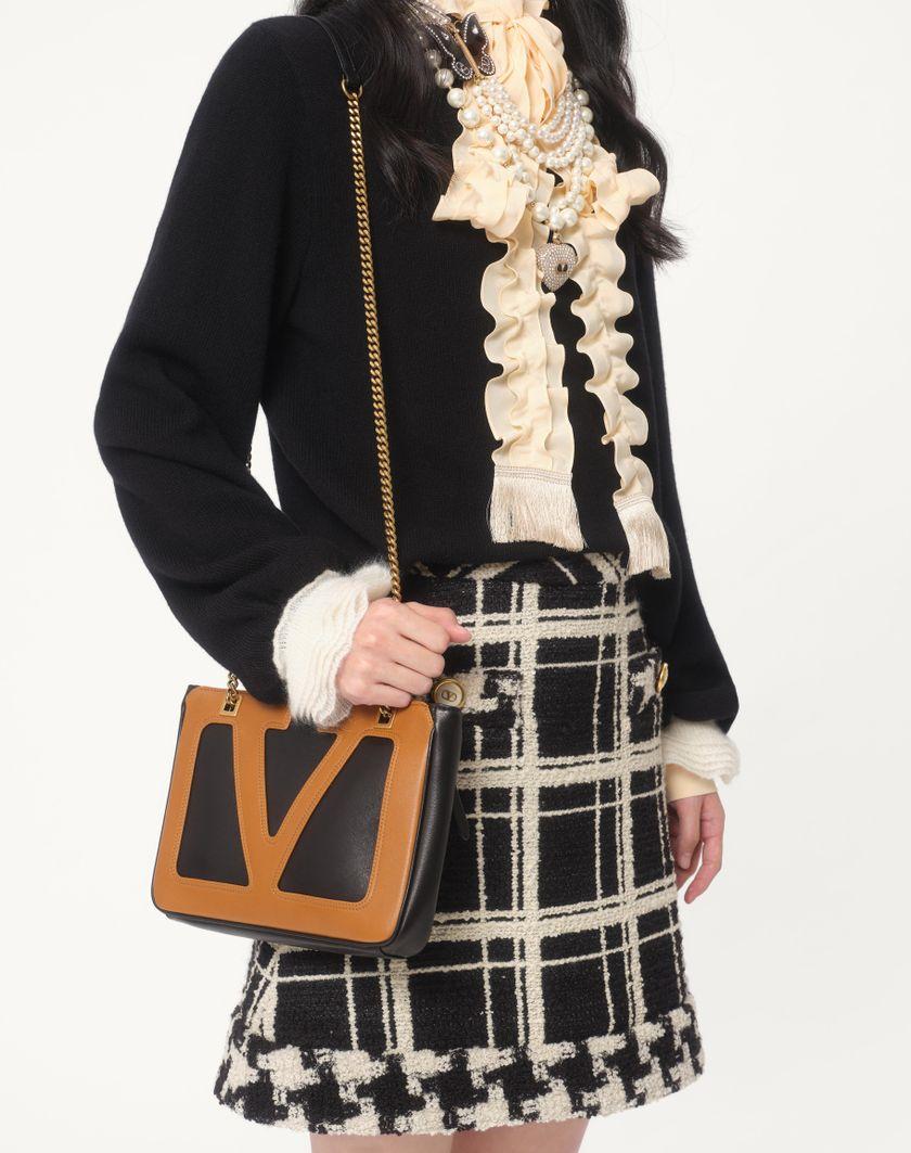 Valentino Handbags Maglia In Lana E Mohair per Donna in Nero/avorio | Valentino IT Prezzo basso