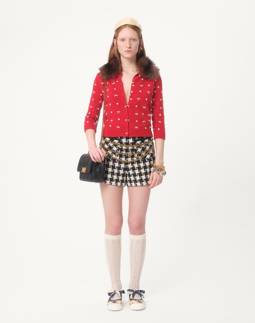 Valentino Handbags Cardigan In Lana Ricamato per Donna in Rosso | Valentino IT Super Saving Price