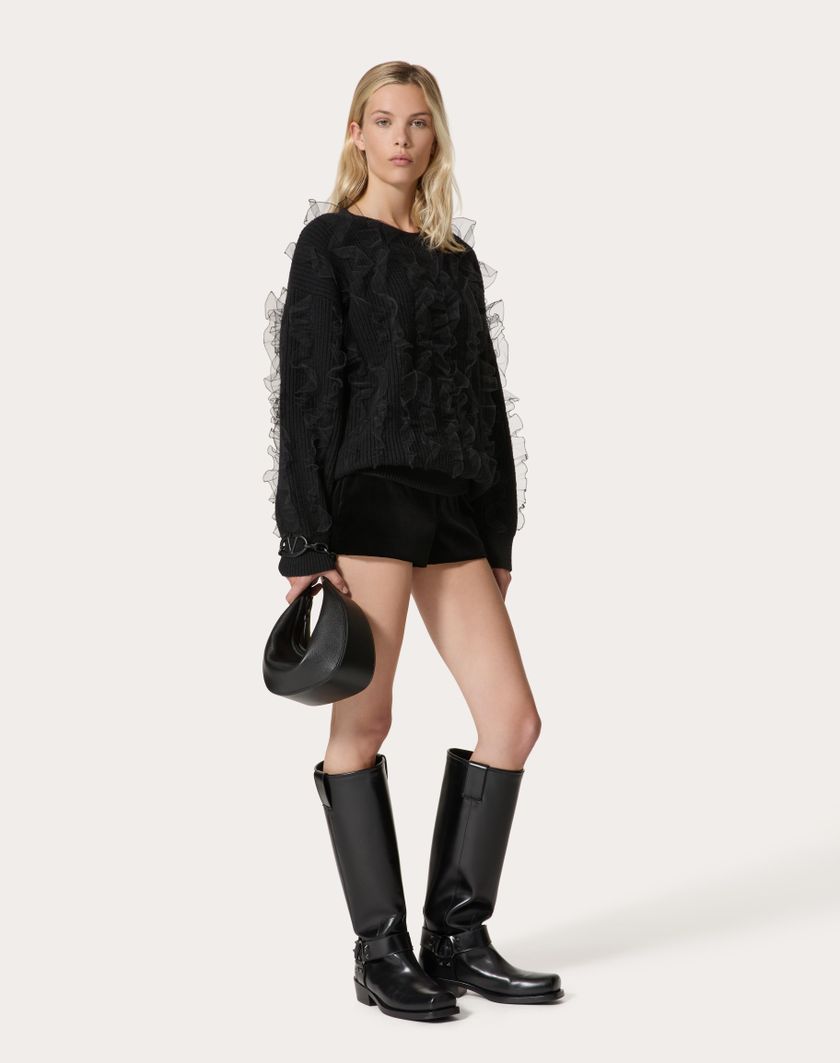 Valentino Handbags Maglia In Lana Ricamata per Donna in Nero | Valentino IT Offerta settimanale