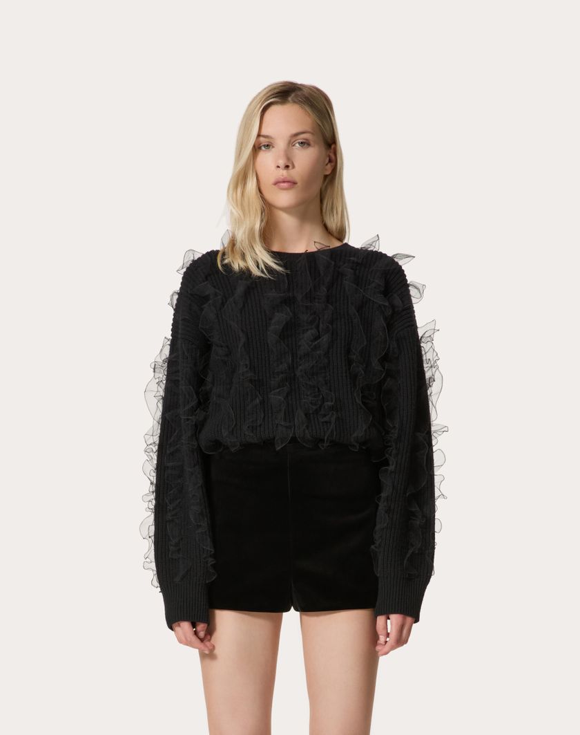 Valentino Handbags Maglia In Lana Ricamata per Donna in Nero | Valentino IT Offerta settimanale