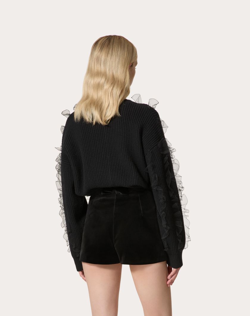 Valentino Handbags Maglia In Lana Ricamata per Donna in Nero | Valentino IT Offerta settimanale