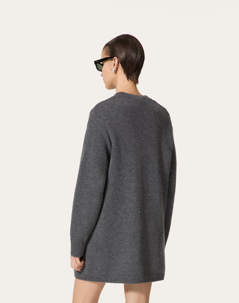 Valentino Handbags Cardigan In Lana per Donna in Grigio Scuro | Valentino IT Ultimo giorno