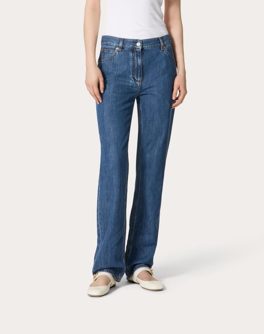 Valentino Handbags Pantaloni In Denim Blu Medio per Donna in Denim | Valentino IT Super sconto