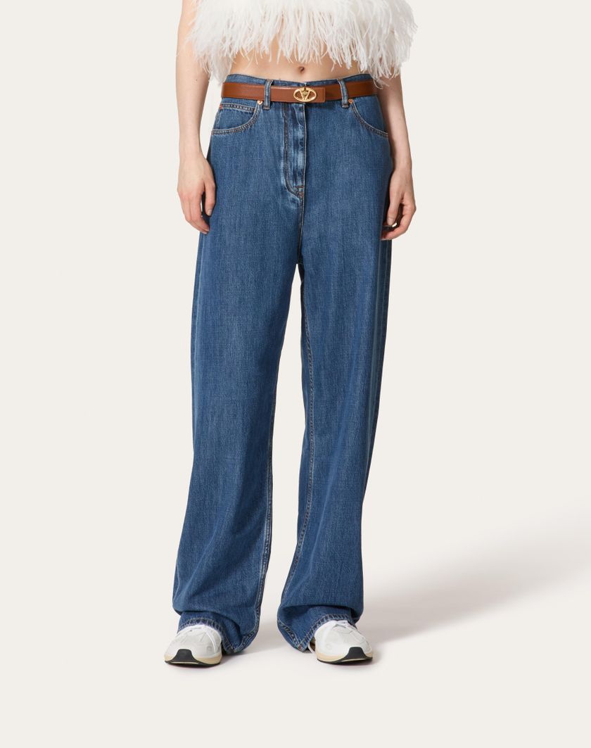 Valentino Handbags Pantaloni In Denim Blu Medio per Donna in Denim | Valentino IT Enormi sconti