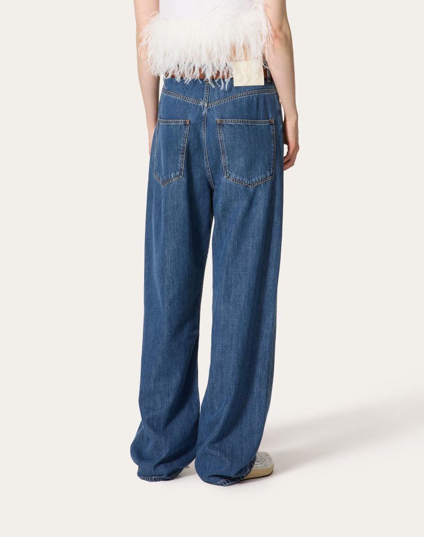 Valentino Handbags Pantaloni In Denim Blu Medio per Donna in Denim | Valentino IT Enormi sconti